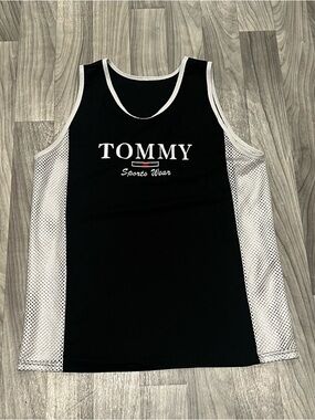 SIZE LARGE VTG TOMMY SPORTS WEAR SLEEVELESS MESH JERSEY